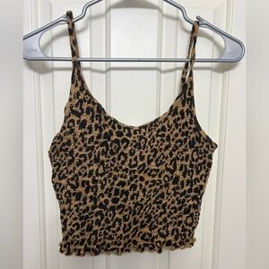 Hollister Tan and Black Leopard Camisole